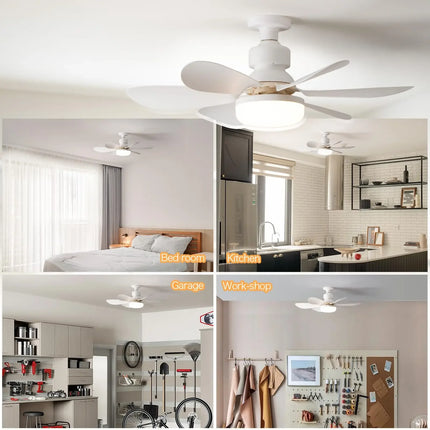 Light Led Fan Ceiling Led 30w Ceiling Fan E27 With Remote Control For Dimming, Suitable for Living Room, Study, Household Use